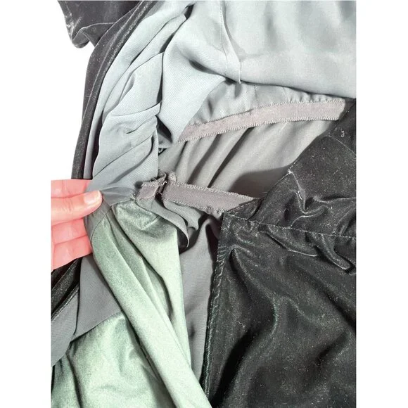 Lauren Ralph Lauren Plus Size 18W Green Velvet Faux Wrap Cocktail Dress - Picture 5 of 13